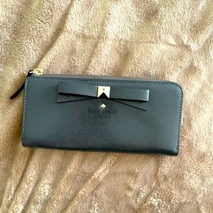 Kate Spade - Patent Leather Grey Wallet with bow
